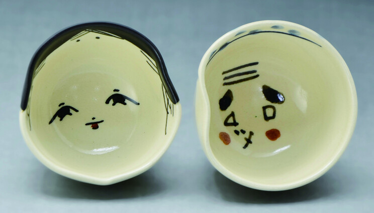 【京焼・清水焼】 百福・火男 <ペアぐい呑み> 4,600円