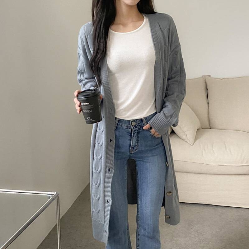 long thin cardigan