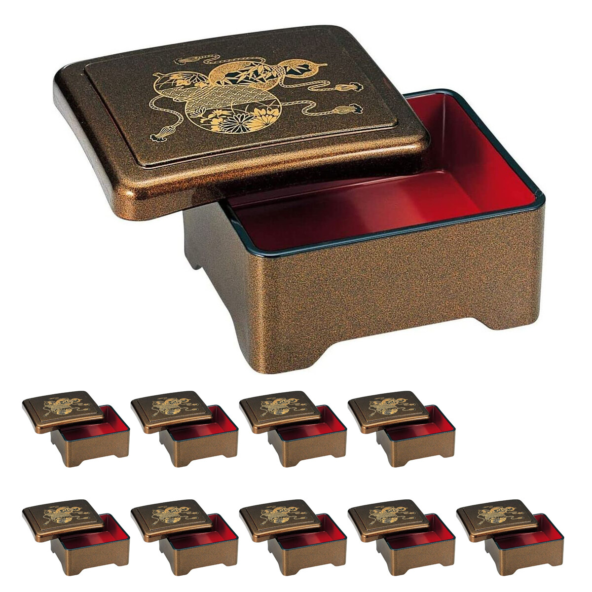 鰻重箱 日本製 10個セット うな重 重箱 光月丼重 梨子地ひょうたん 鰻(うなぎ) 漆器 18,460円