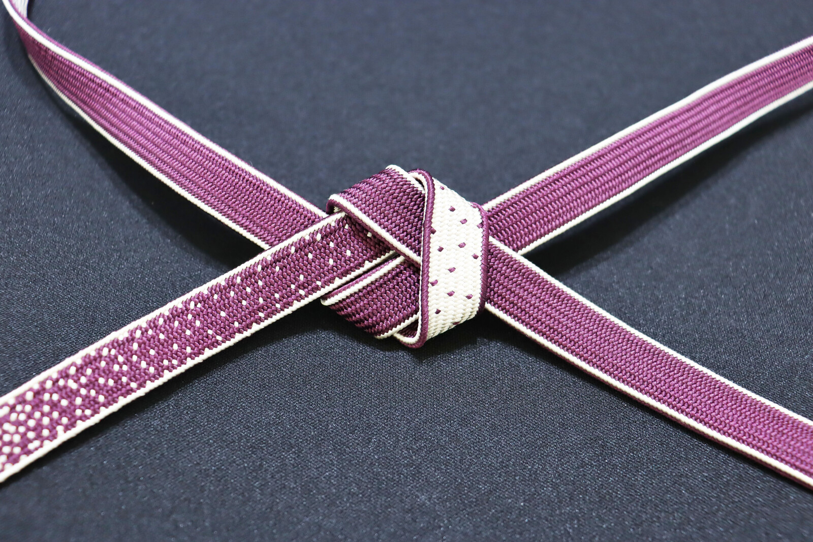 帯〆 T/C高麗 吹雪 耳付き ボルドー  (1111-1144-002) 13,500円