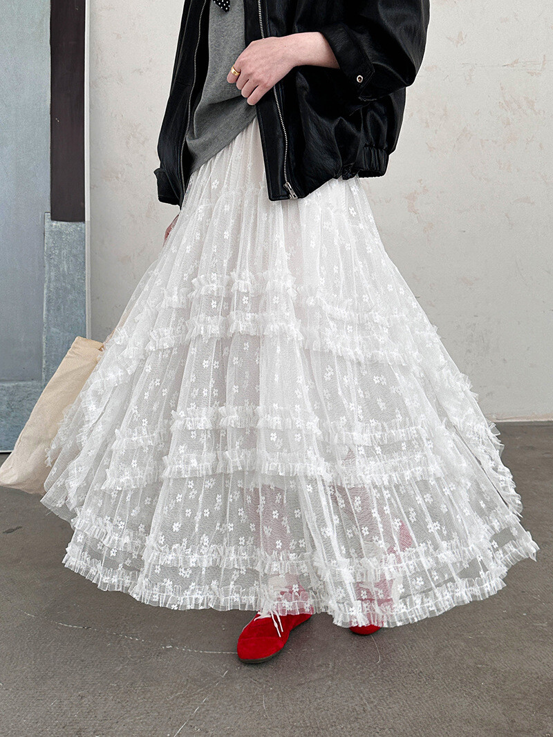 u26802 レディース ボトムス ロングスカート レース ハイウエスト 2025春新作 韓国風 2色 u26802 レディース ボトムス ロングスカート レース ハイウエスト 2025春新作 韓国風 2色