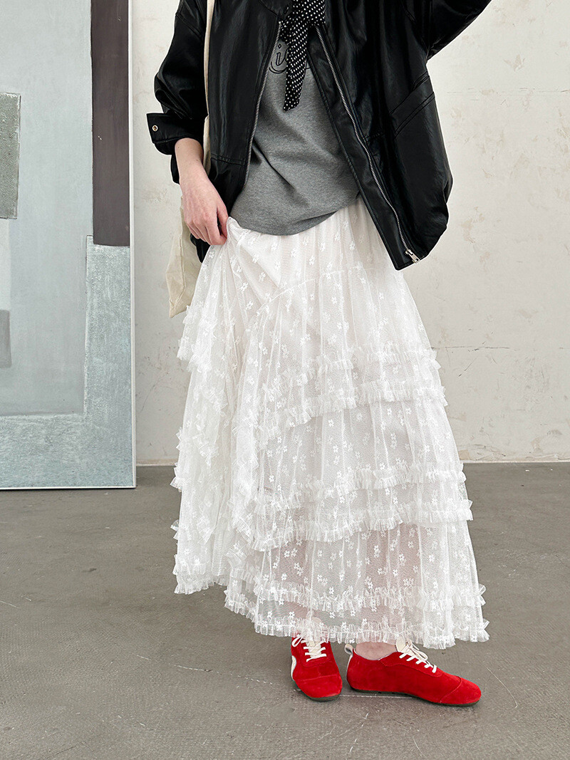u26802 レディース ボトムス ロングスカート レース ハイウエスト 2025春新作 韓国風 2色 u26802 レディース ボトムス ロングスカート レース ハイウエスト 2025春新作 韓国風 2色