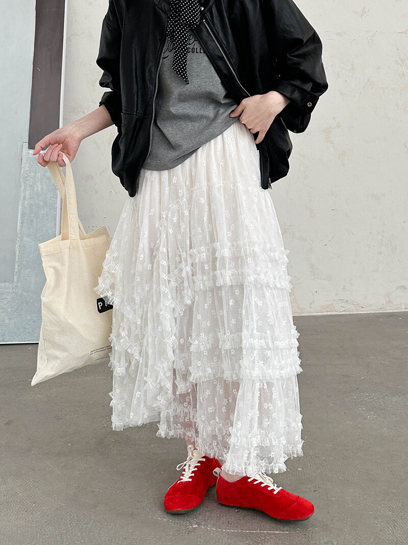 u26802 レディース ボトムス ロングスカート レース ハイウエスト 2025春新作 韓国風 2色 u26802 レディース ボトムス ロングスカート レース ハイウエスト 2025春新作 韓国風 2色