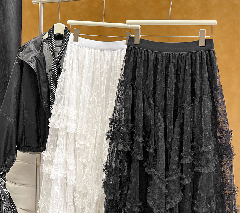 u26802 レディース ボトムス ロングスカート レース ハイウエスト 2025春新作 韓国風 2色 u26802 レディース ボトムス ロングスカート レース ハイウエスト 2025春新作 韓国風 2色