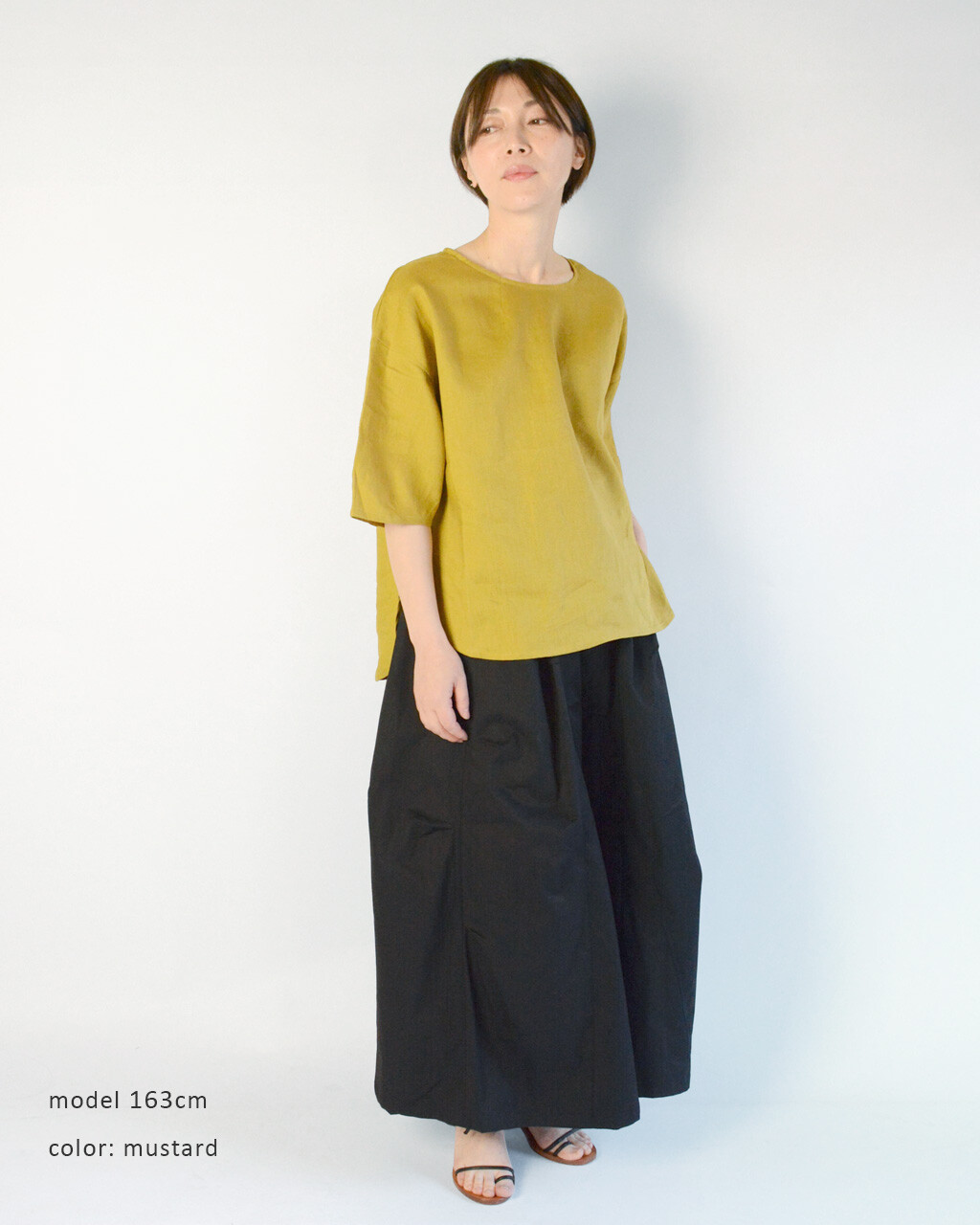 【新作 2025SS】リネンクルーネックブラウス レディース 5分袖 無地 ■NS-25409■トップス 5,865円