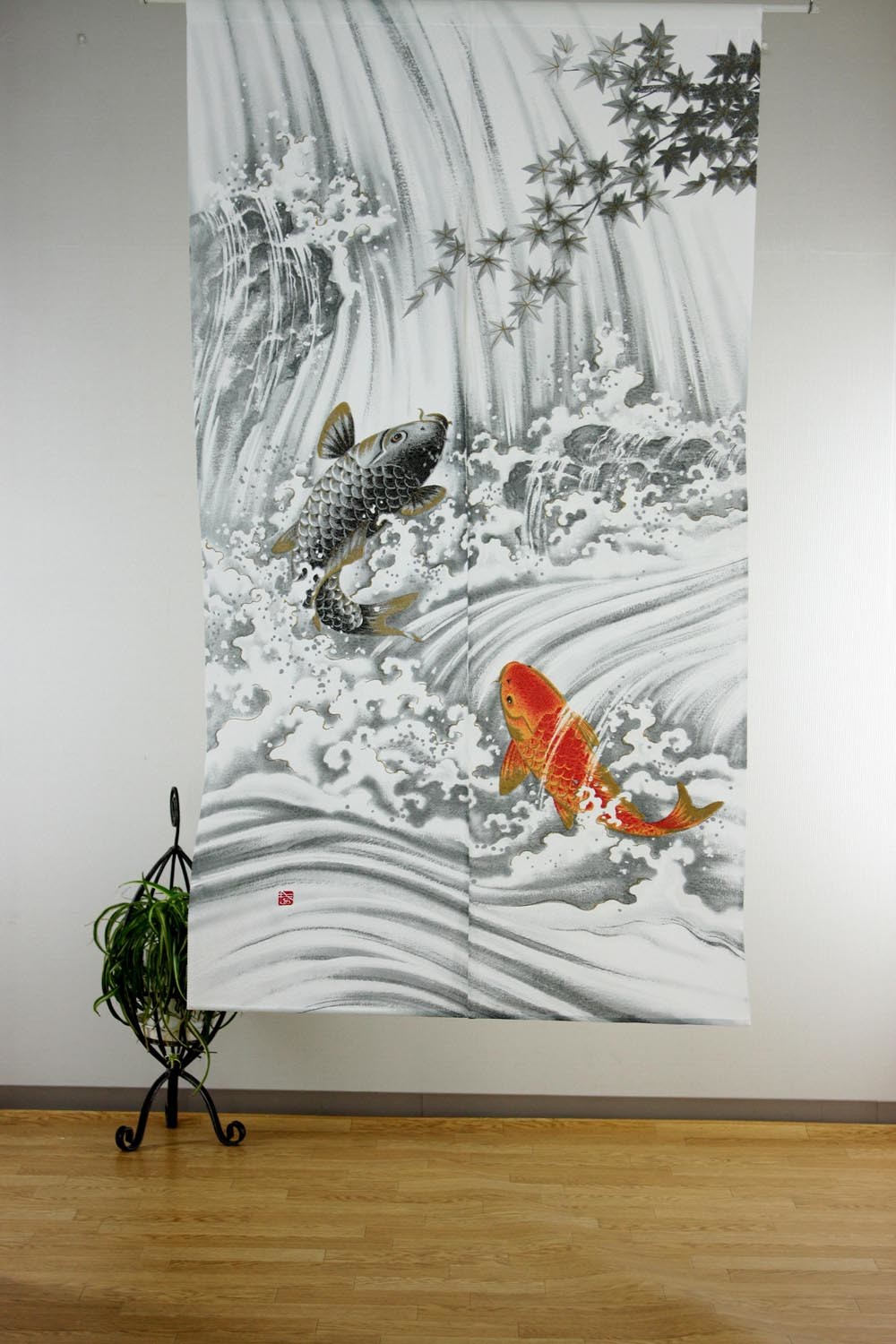 和風のれん 浮世絵のれん 鯉の滝登り 日本の伝統美をご提案 の商品ページ 卸 仕入れサイト スーパーデリバリー