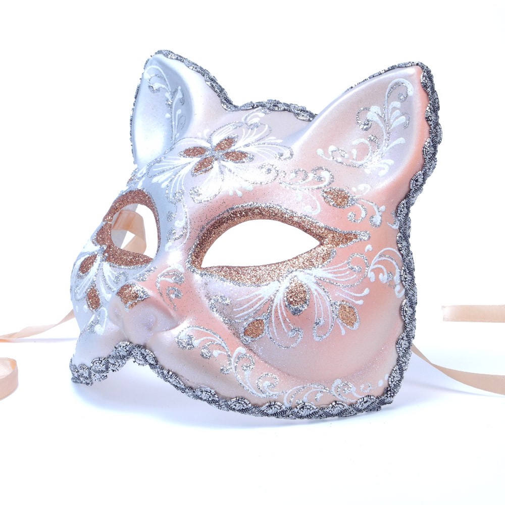 イタリア製ベネチアマスク Il Gatto ガット ねこ型仮面 オレンジ ベージュ ハロウィン クリスマスの商品ページ 卸 仕入れサイト スーパーデリバリー