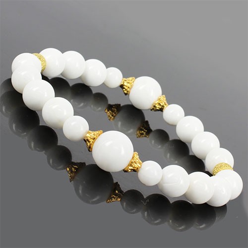 Natural Stone White Onyx Design Bracelet Import Japanese Products At Wholesale Prices Super Delivery