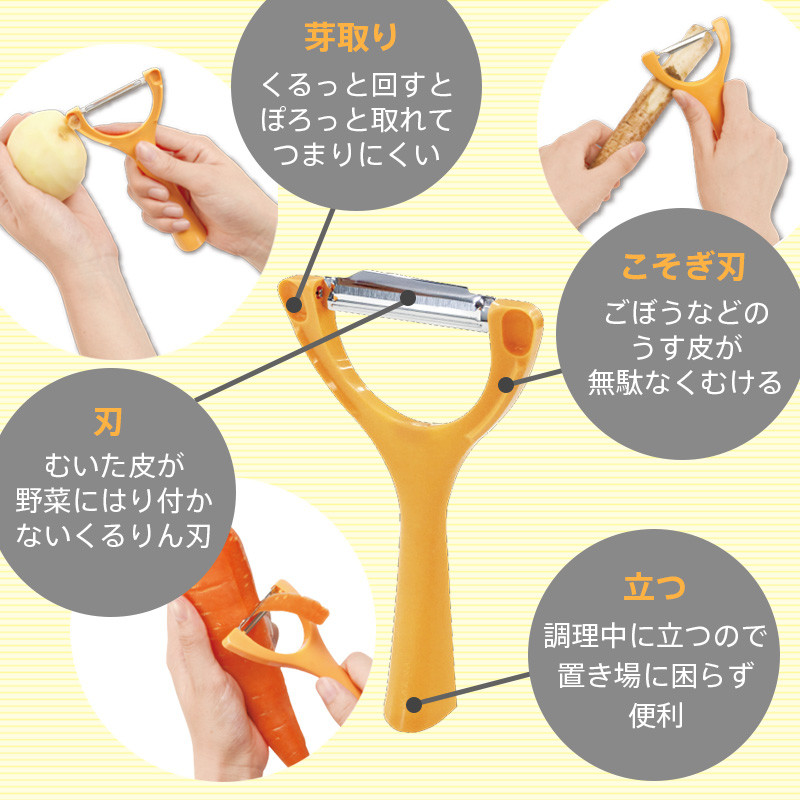 むいた皮が野菜にはり付かない お料理はかどるくるりんピーラーの商品ページ 卸 仕入れサイト スーパーデリバリー むいた皮が野菜にはり付かない お料理はかどるくるりんピーラーの商品ページ 卸 仕入れサイト スーパーデリバリー