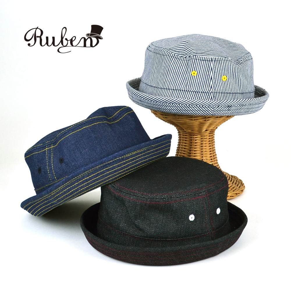 denim pork pie hat