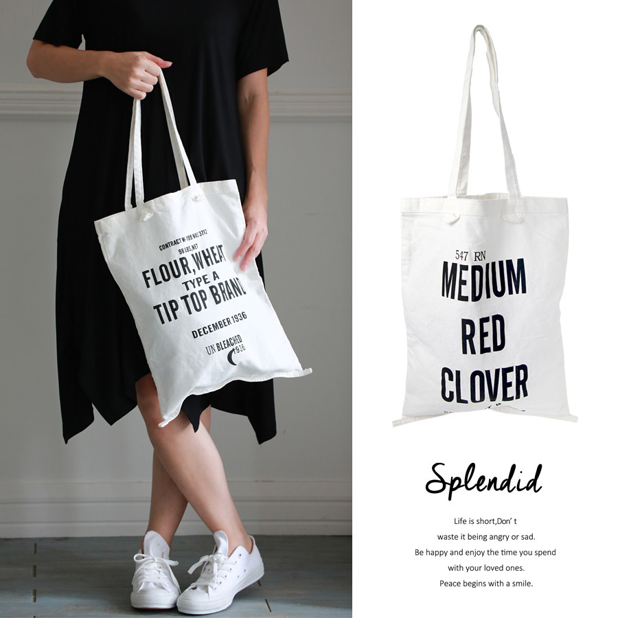 alphabet canvas tote bag