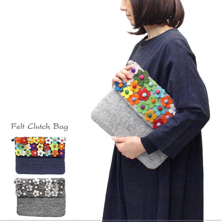 felt clutch bag