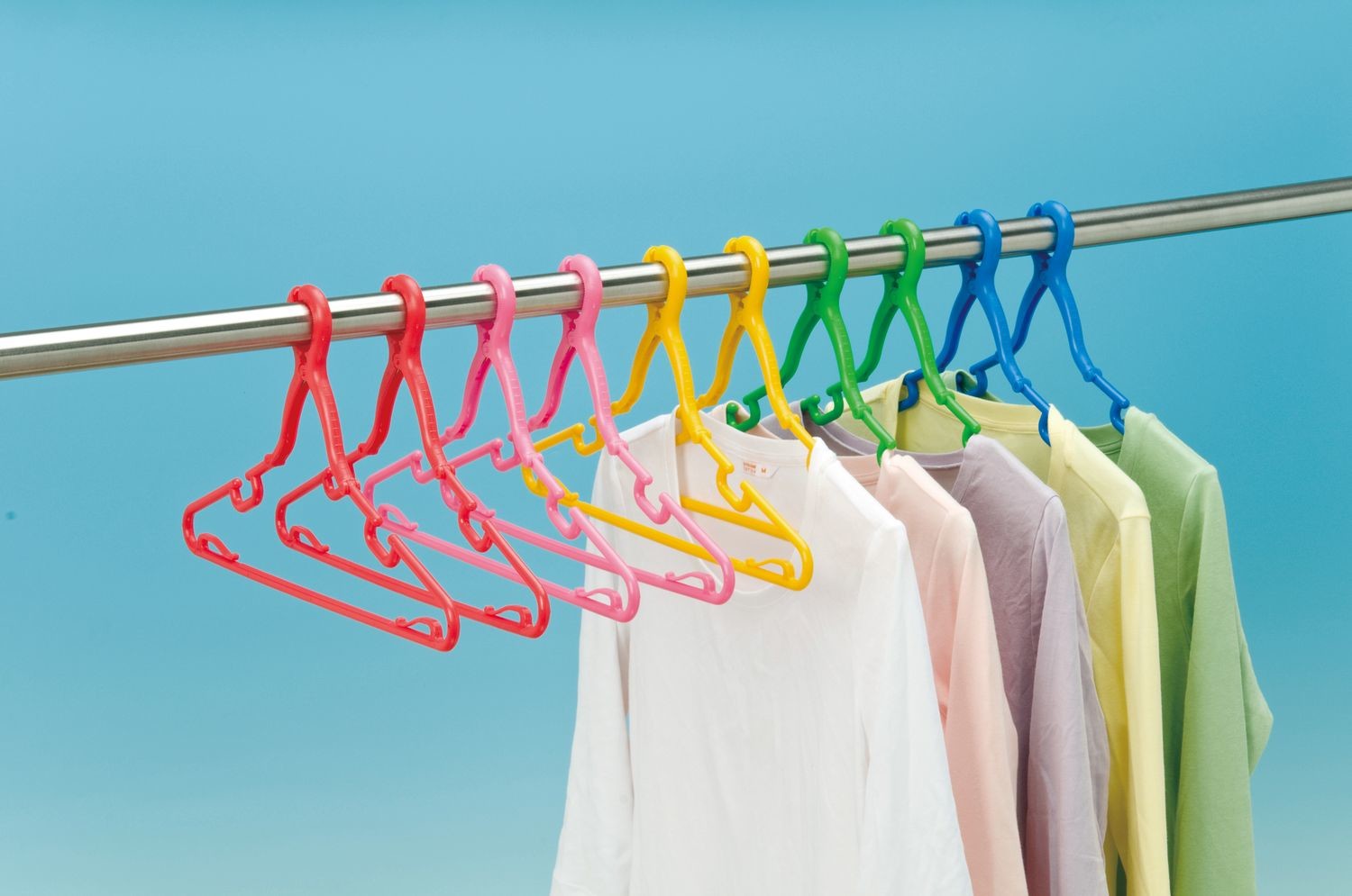 colored clothes hangers