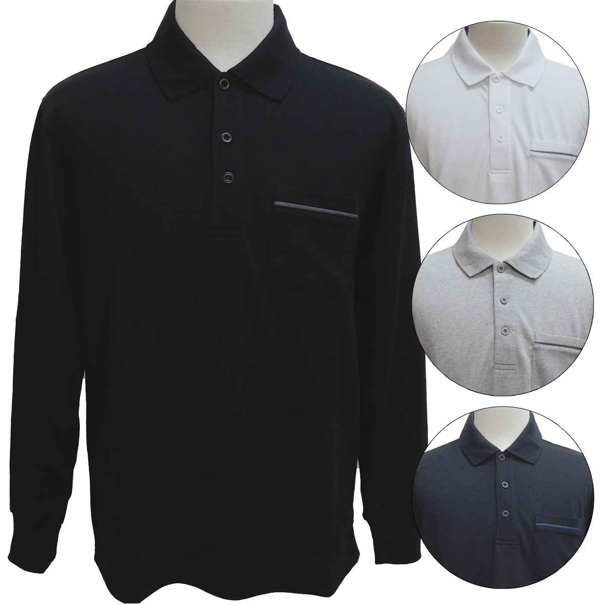 plain white long sleeve polo