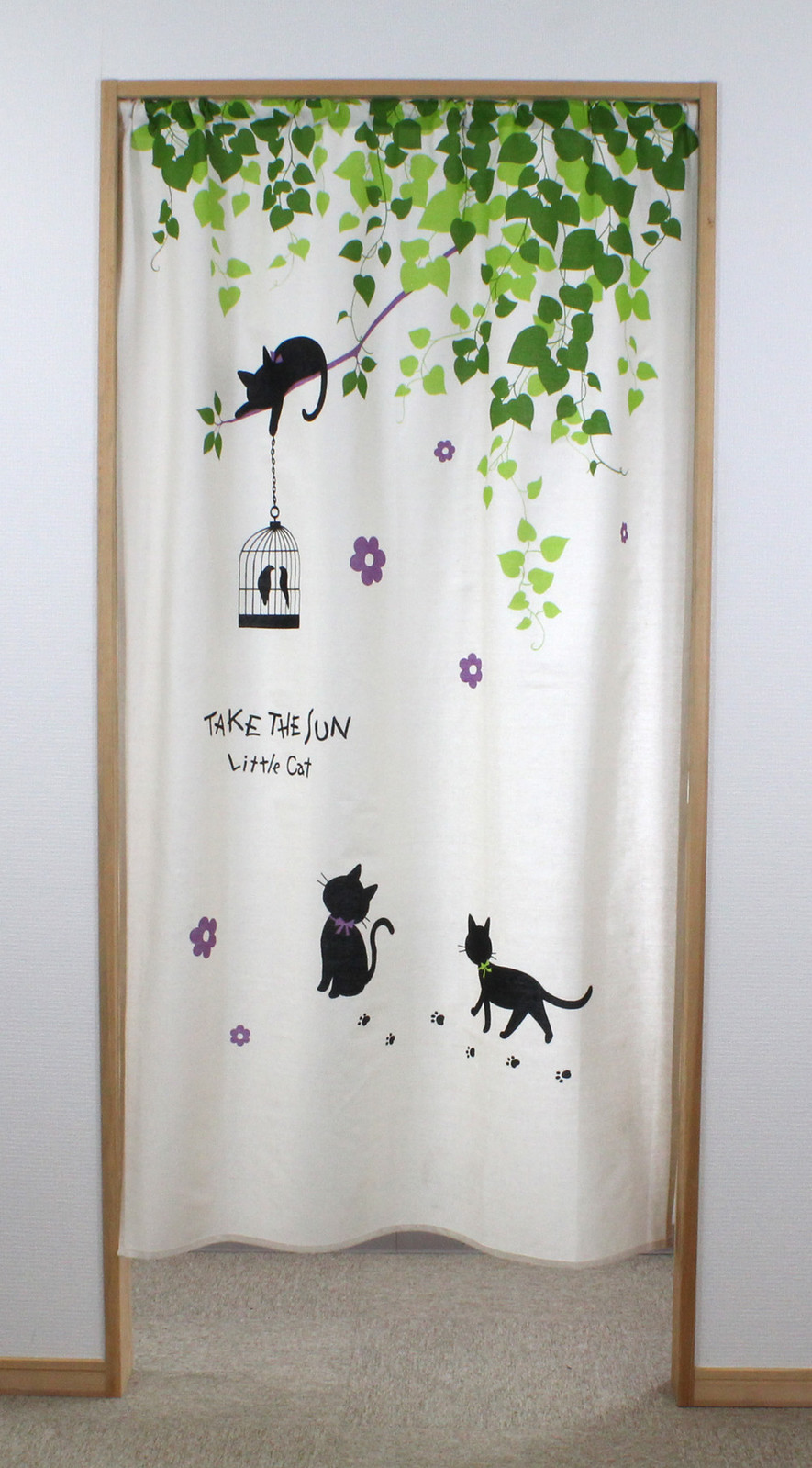 Details about / Noren Japanese hanging curtain Relaxing cat CuteNeko Hannari 150*85cm from japan
