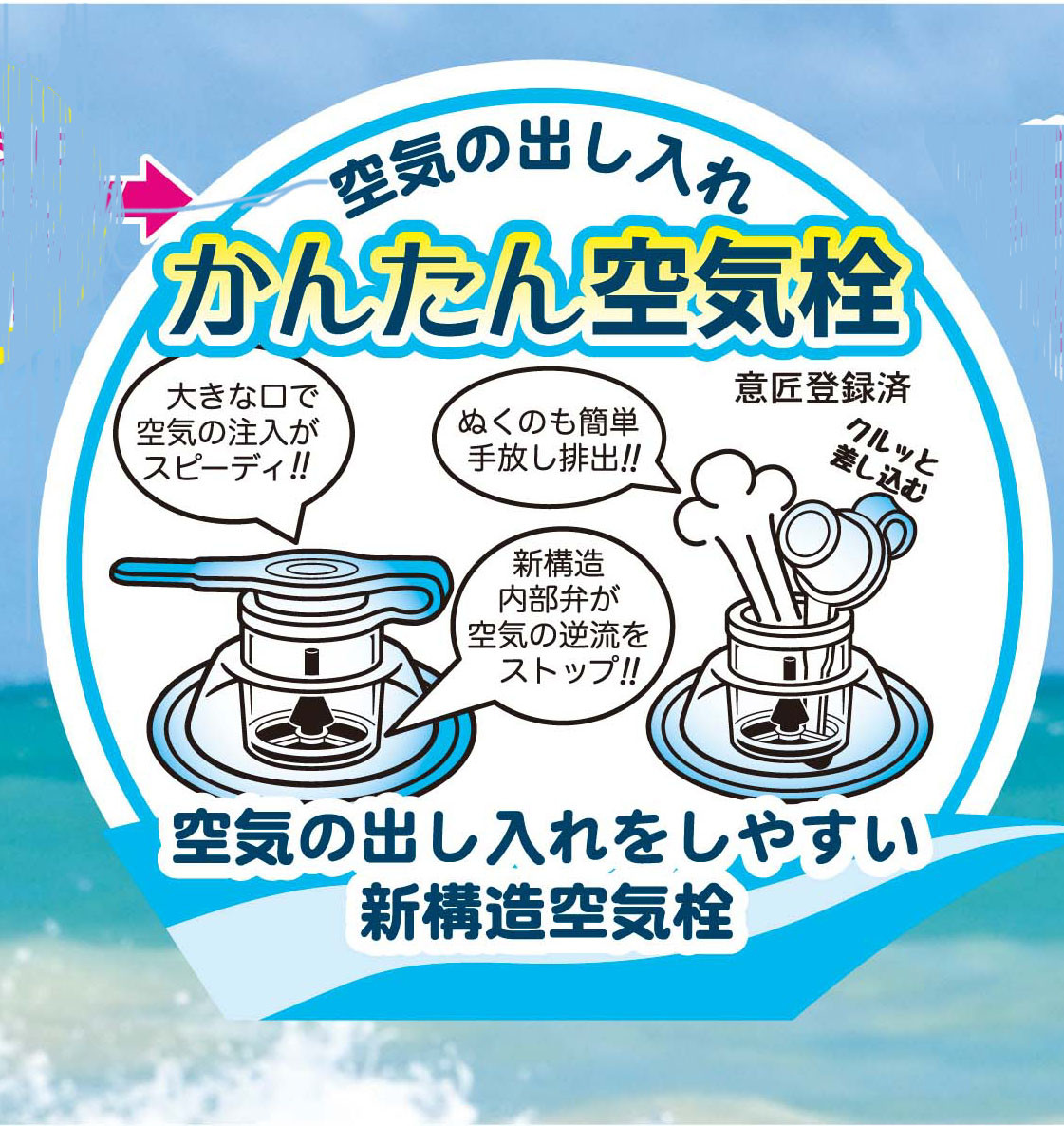 かんたん空気栓採用浮輪 お子様用ウキワ クリアマリンウキワ60cmの商品ページ 卸 仕入れサイト スーパーデリバリー