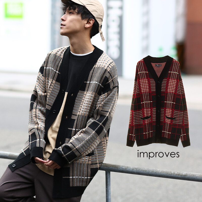 tartan cardigan mens