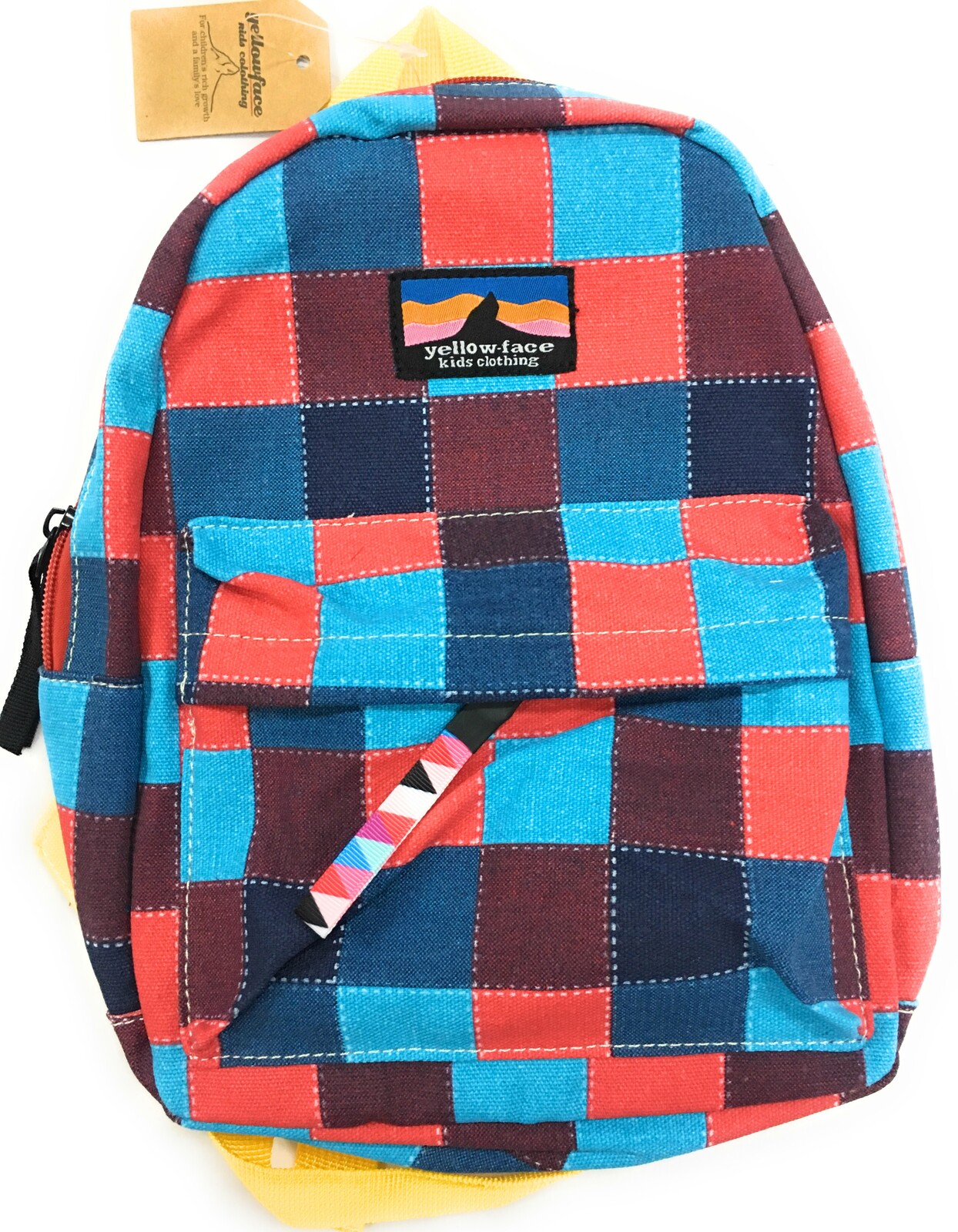 red checkered backpack