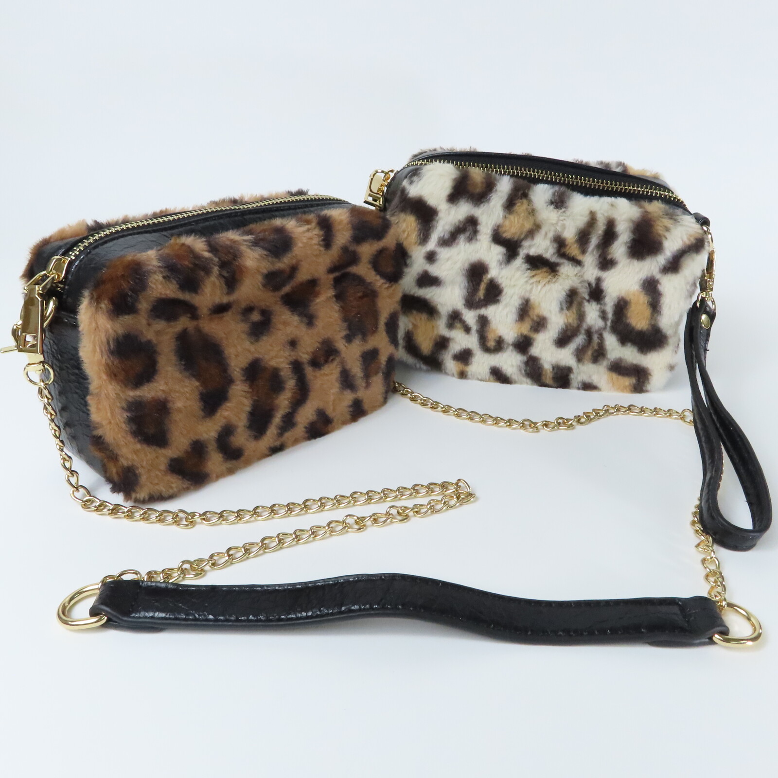 real leopard fur purse
