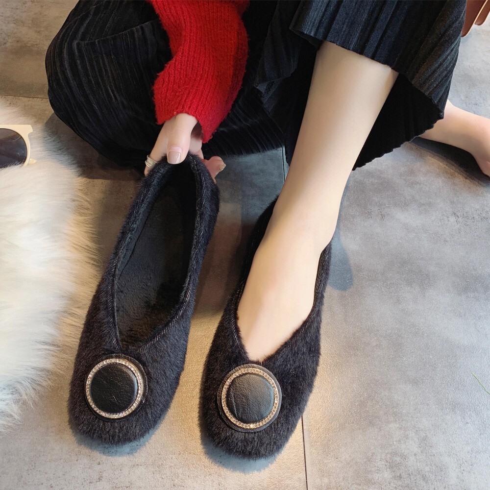 fluffy flat shoes