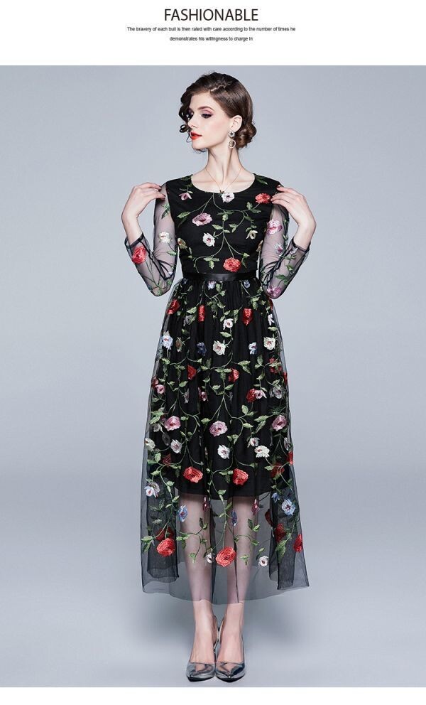 Flower Embroidery Lace Long Sleeve Wedding Concert Dress Long One Piece Dress Import Japanese Products At Wholesale Prices Super Delivery Flower Embroidery Lace Long Sleeve Wedding Concert Dress Long One Piece Dress Import Japanese Products At Wholesale Prices Super Delivery