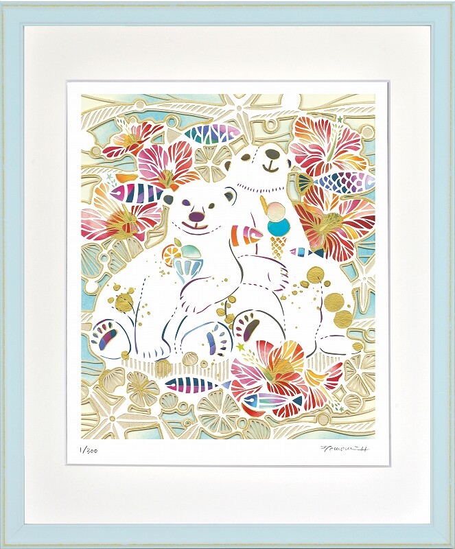 切り絵作家 平石智美 しろくまの夏休み 版画 アートの商品ページ 卸 仕入れサイト スーパーデリバリー