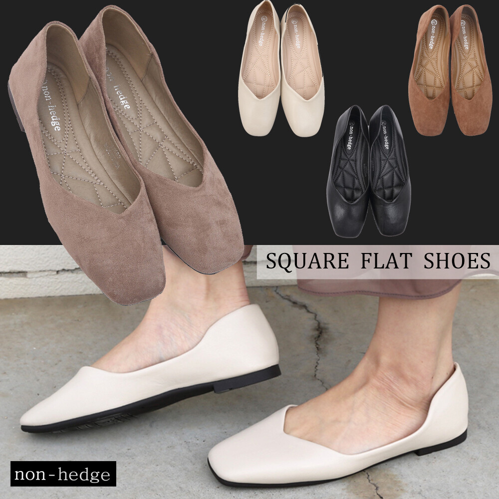 Square Flat Shoes | Import Japanese 
