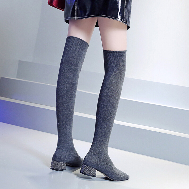 long grey boots