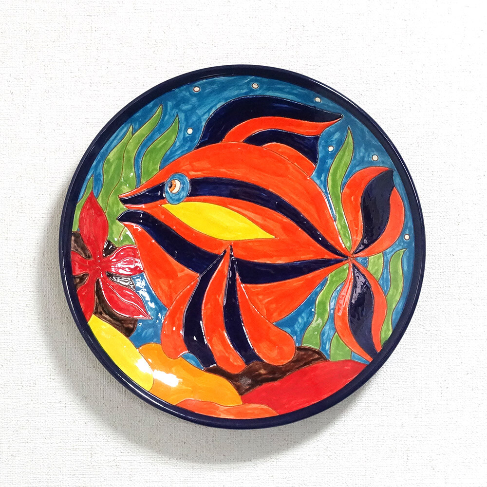 南イタリア レッチェ フィッシュ柄 大皿 魚 絵皿 F35 アクア 青 丸皿 パーティーサイズ Art 6037の商品ページ 卸 仕入れサイト スーパーデリバリー