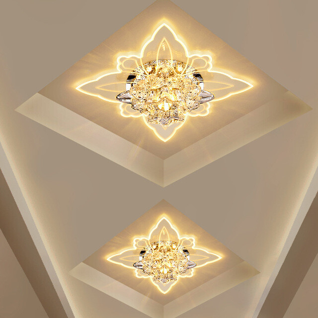 Led Ceiling Light Crystal Mirror Erfly Modern Lamp Veranda Led Ceiling Light Crystal Mirror