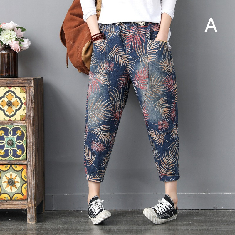 denim three quarter pants