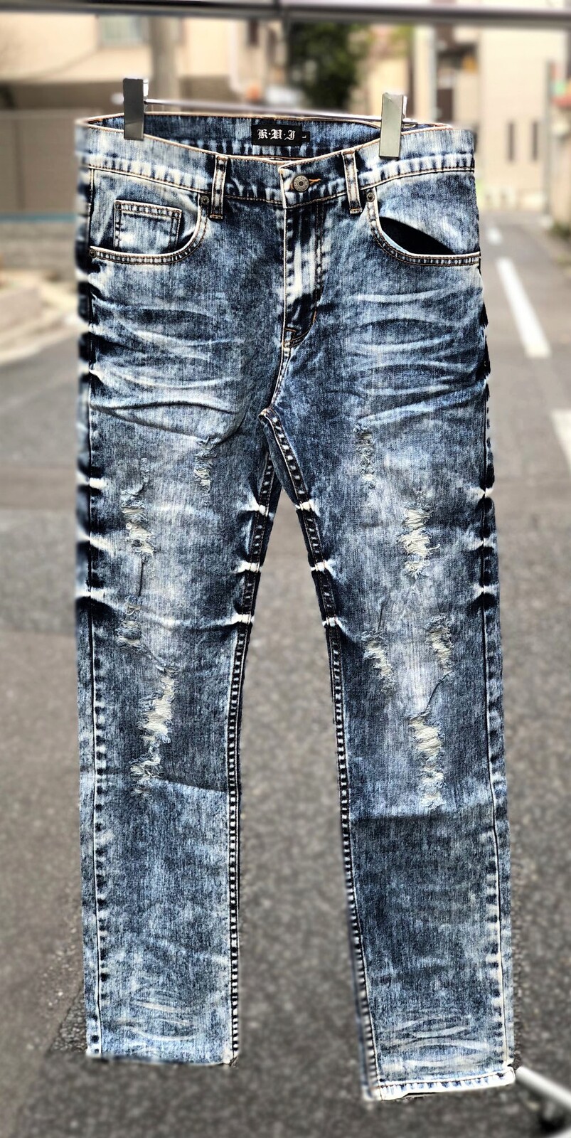 mens bleached jeans