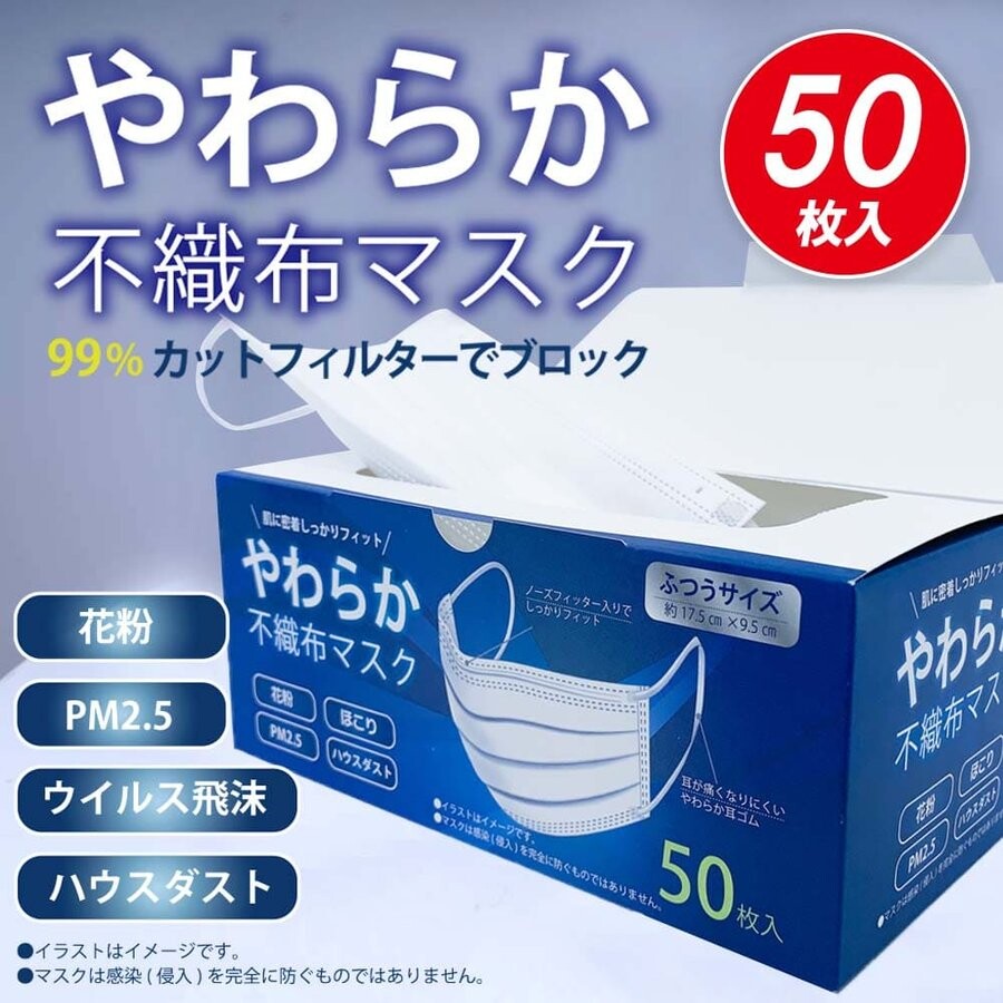 大特価sale 99 カットフィルター不織布マスク 50枚入り 箱 ボックスの商品ページ 卸 仕入れサイト スーパーデリバリー