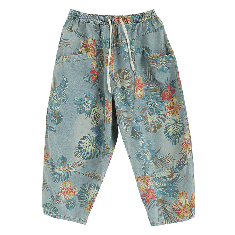 denim three quarter shorts ladies