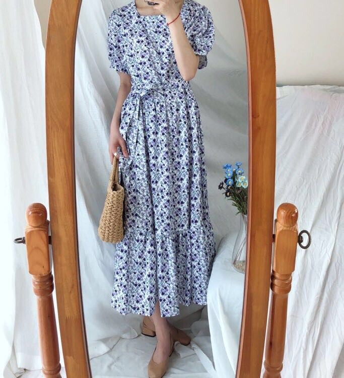 printed one piece long dress