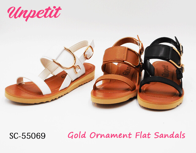 Flat Gold Ornament Sandal Cushion Belt 