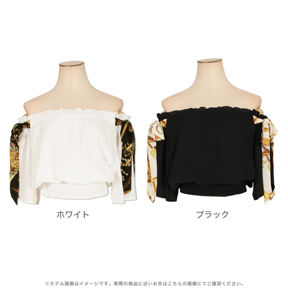 Scarf Ribbon Off Shoulder Top Import Japanese Products At Wholesale Prices Super Delivery