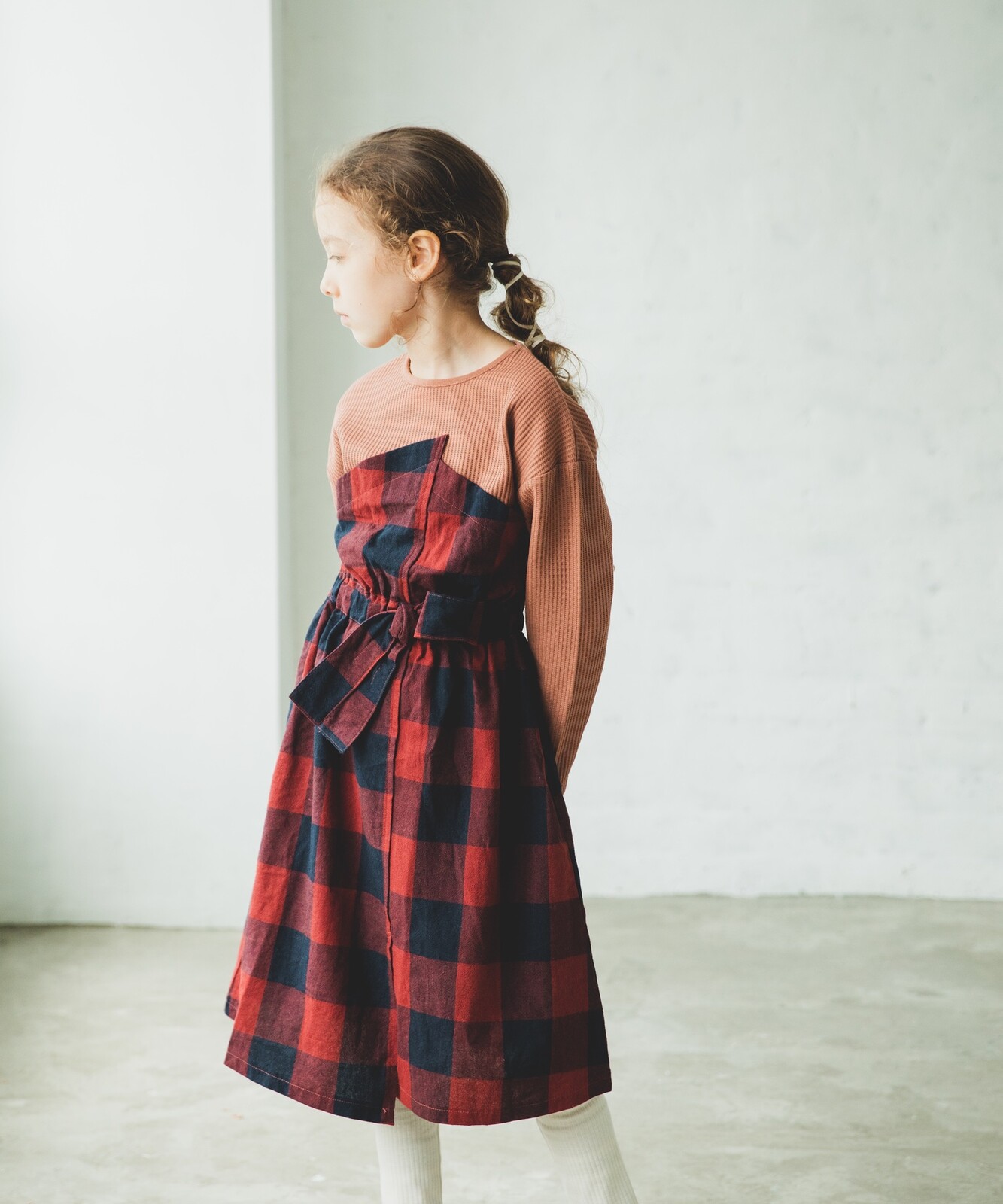Puffy Waffle Plain Che Switch Design Long Sleeve Long Sleeve Waffle One Piece Dress Import Japanese Products At Wholesale Prices Super Delivery