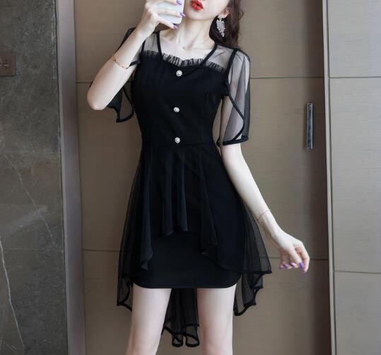 black dress slimming effect