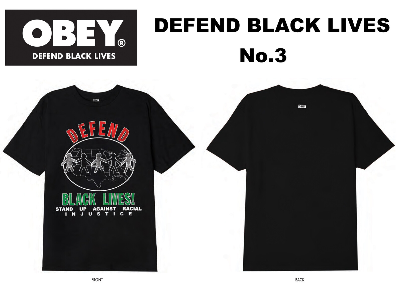Obey オベイ Tシャツ Defend Black Lives 人種差別反対 の商品ページ 卸 仕入れサイト スーパーデリバリー