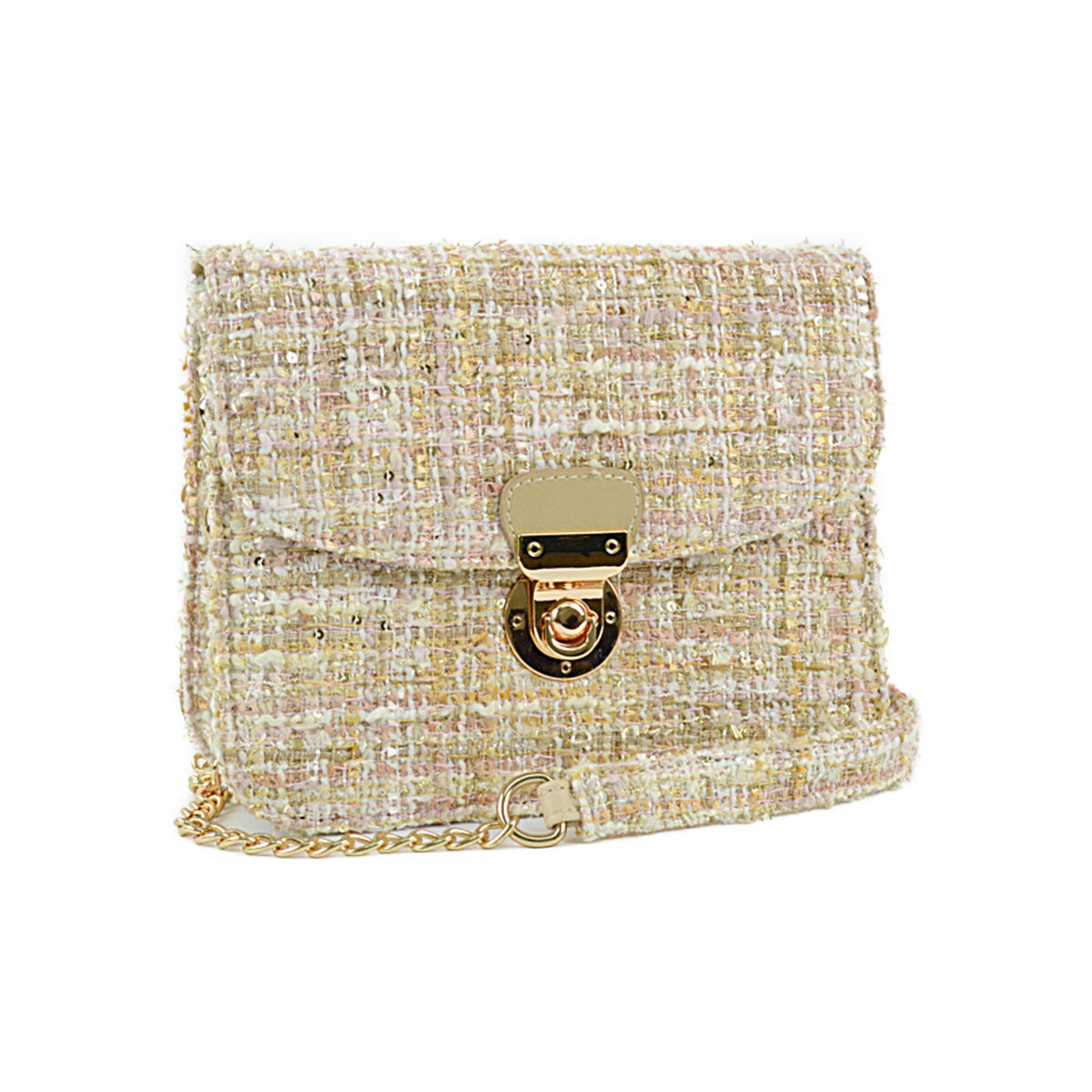 tweed chain bag