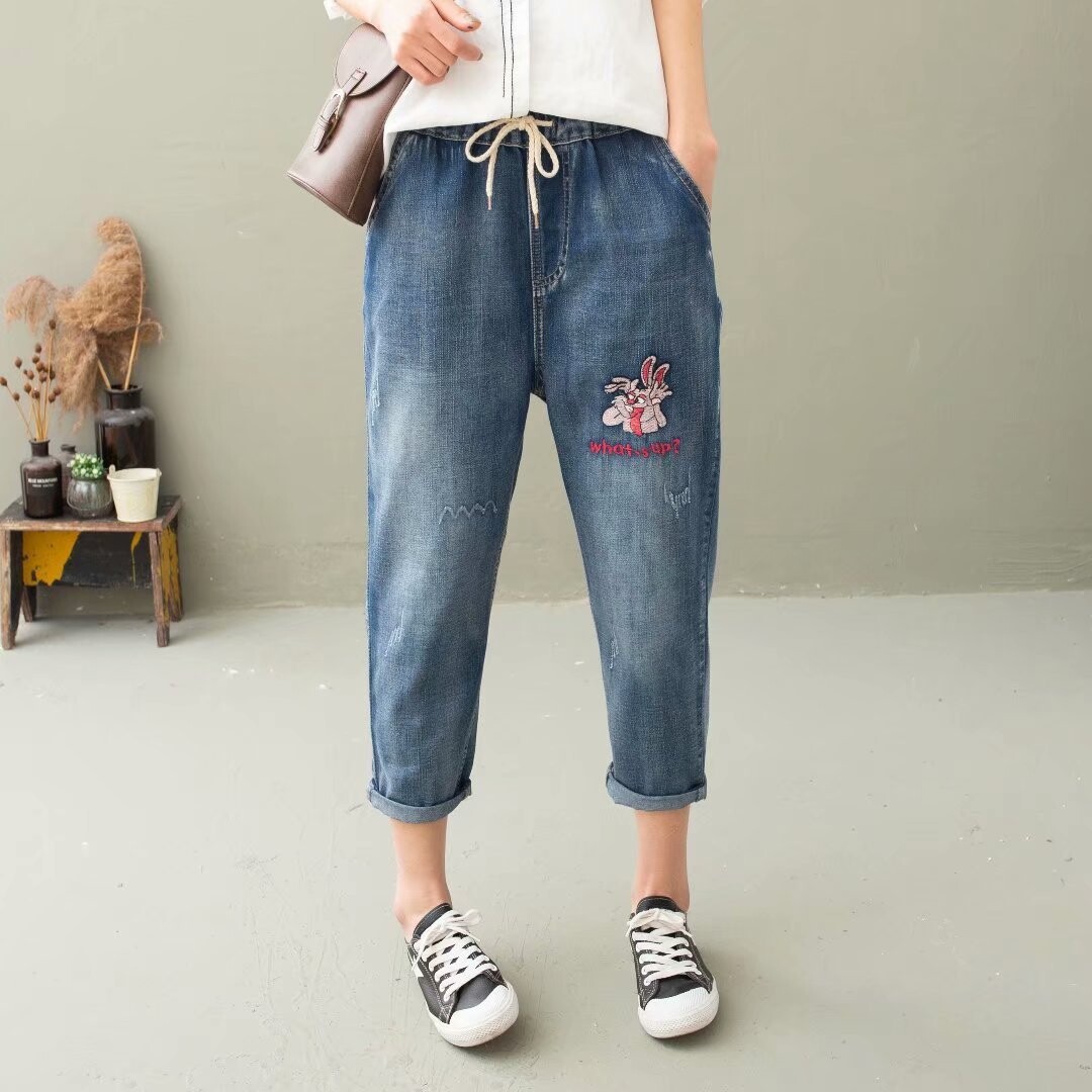 denim three quarter shorts ladies