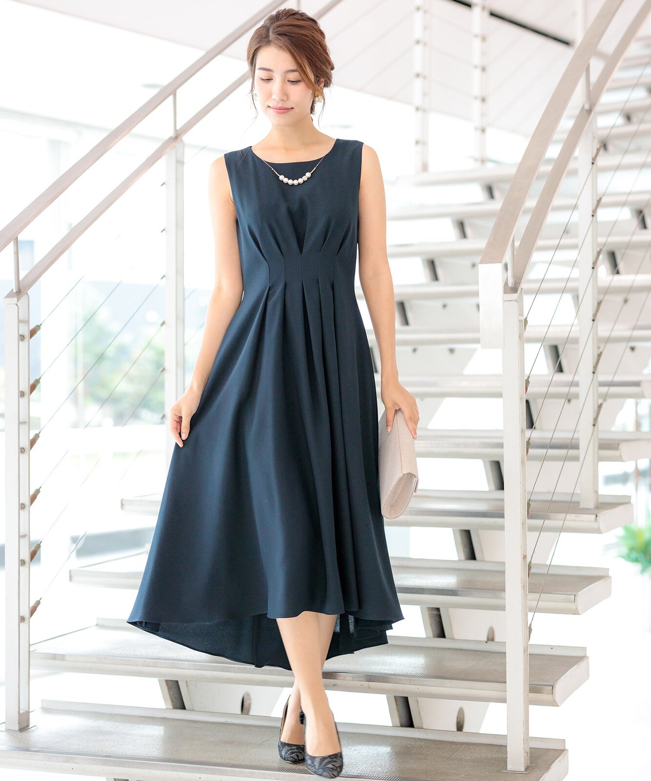 Tuck Design Line Long Dress One Piece Dress Import Japanese Products At Wholesale Prices Super Delivery