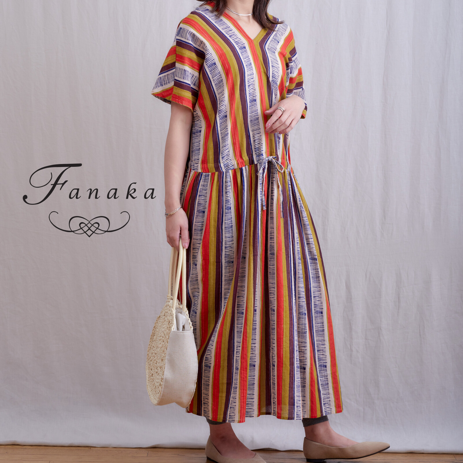 Fan Stripe Print One Piece Dress Import Japanese Products At Wholesale Prices Super Delivery Fan Stripe Print One Piece Dress Import Japanese Products At Wholesale Prices Super Delivery
