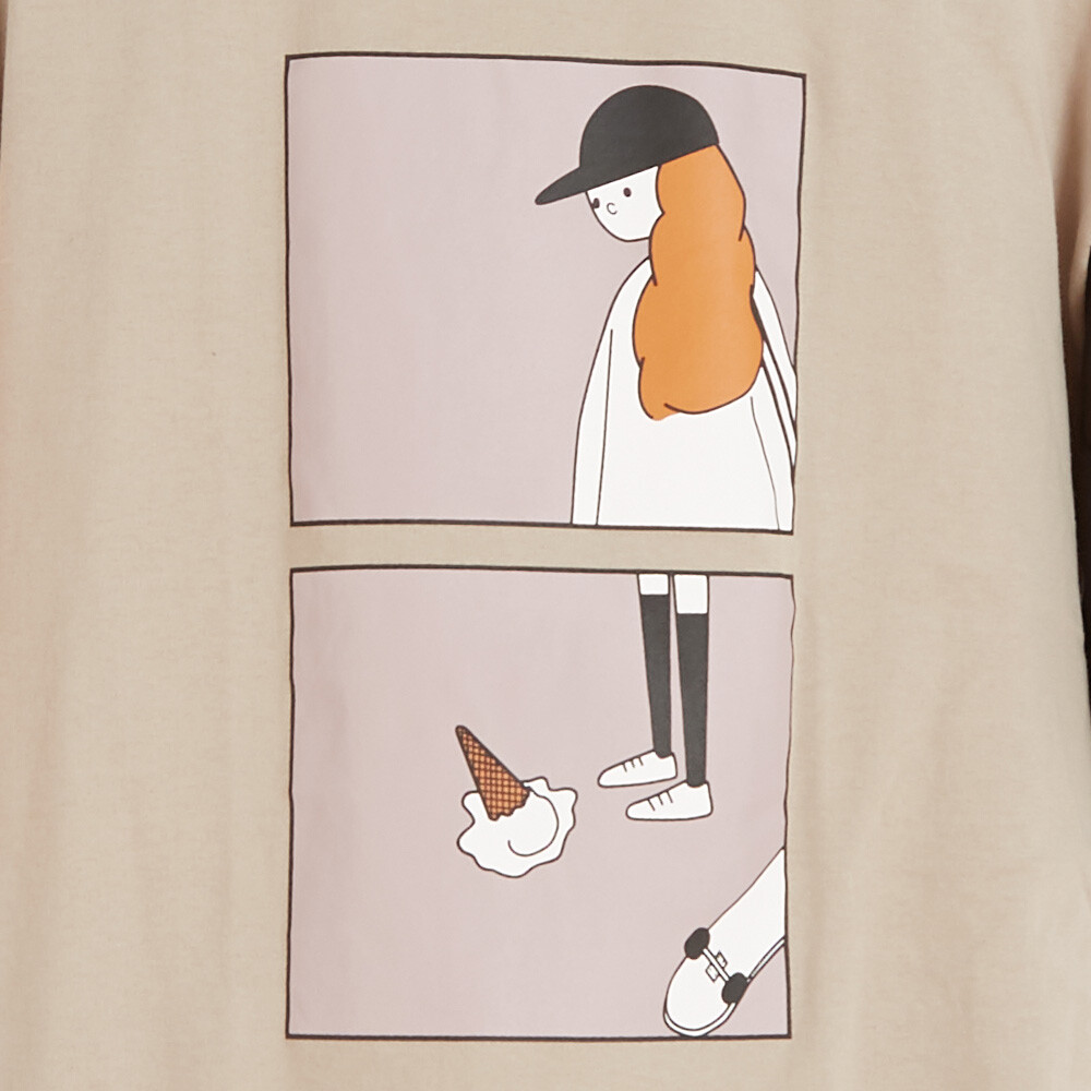 21春夏新作 ユニセックス クレイジー配色 レトロ イラスト プリント Big 半袖 Tシャツの商品ページ 卸 仕入れサイト スーパーデリバリー