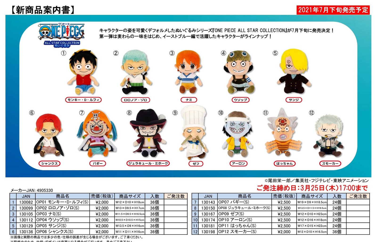 予約 3 24 水 〆ワンピース オールスターコレクションぬいぐるみ 第1弾各種 7月下旬発売 の商品ページ 卸 仕入れサイト スーパーデリバリー 予約 3 24 水 〆ワンピース オールスターコレクションぬいぐるみ 第1弾各種 7月下旬発売 の商品ページ 卸 仕入れサイト スーパーデリバリー