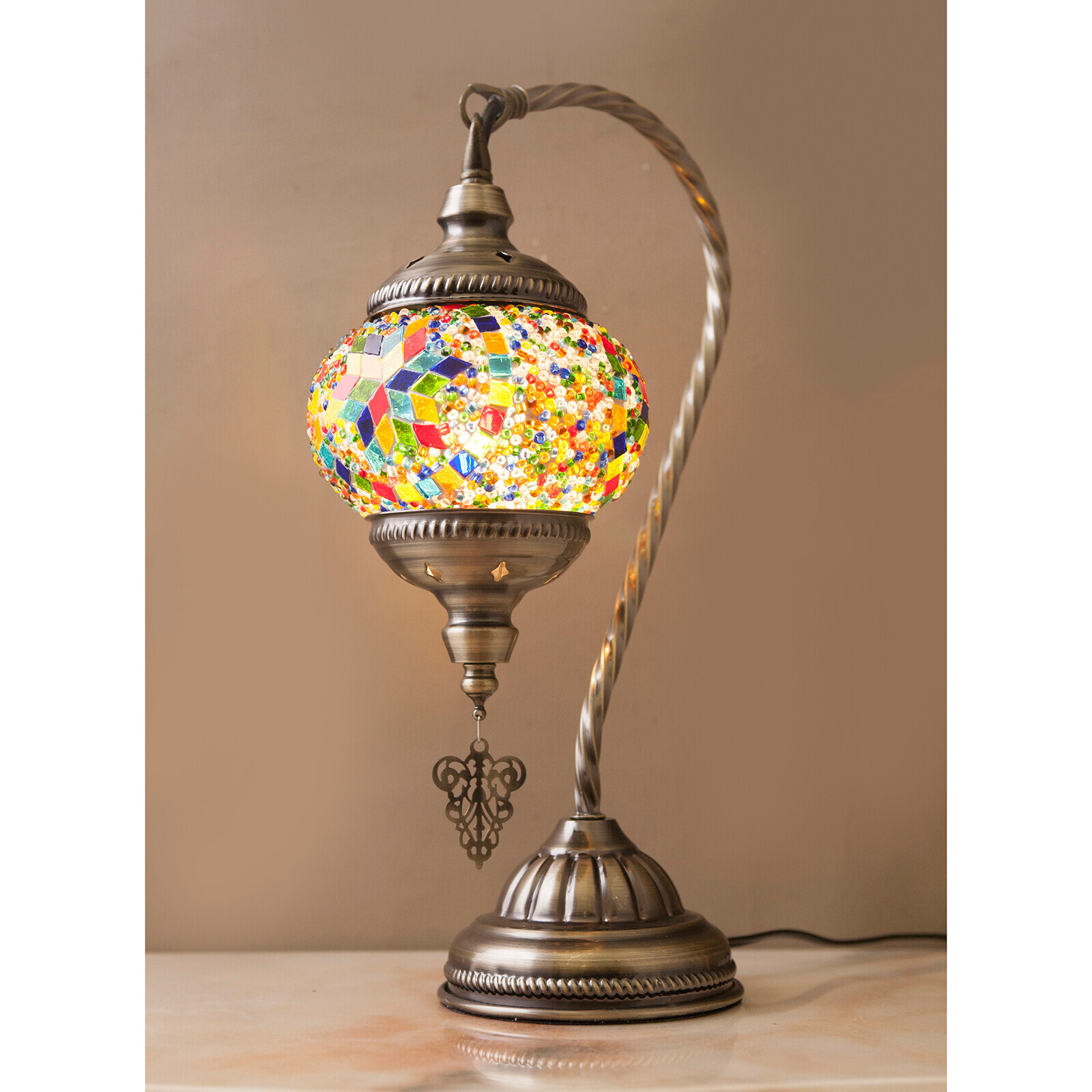 Mosaic Lamp Table Led Attached, Table Lamp With Table Attached