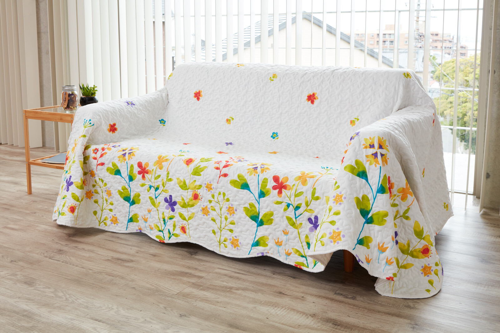 Botanical Quilt Multi Cover Natural Washable Pattern Sofa Import Japanese S At Whole Super Delivery Botanical Quilt Multi Cover Natural, How To Cover A Sofa With Quilt