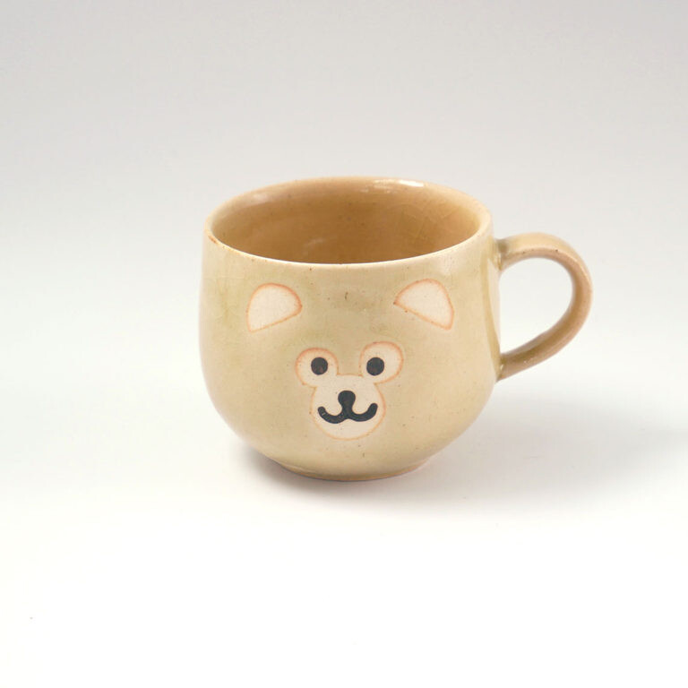 Japan import Mino ware Japan Animal Face Ball Mug Cup for Kids Bear Handcrafted Japan import Mino ware Japan Animal Face Ball Mug Cup for Kids Bear Handcrafted